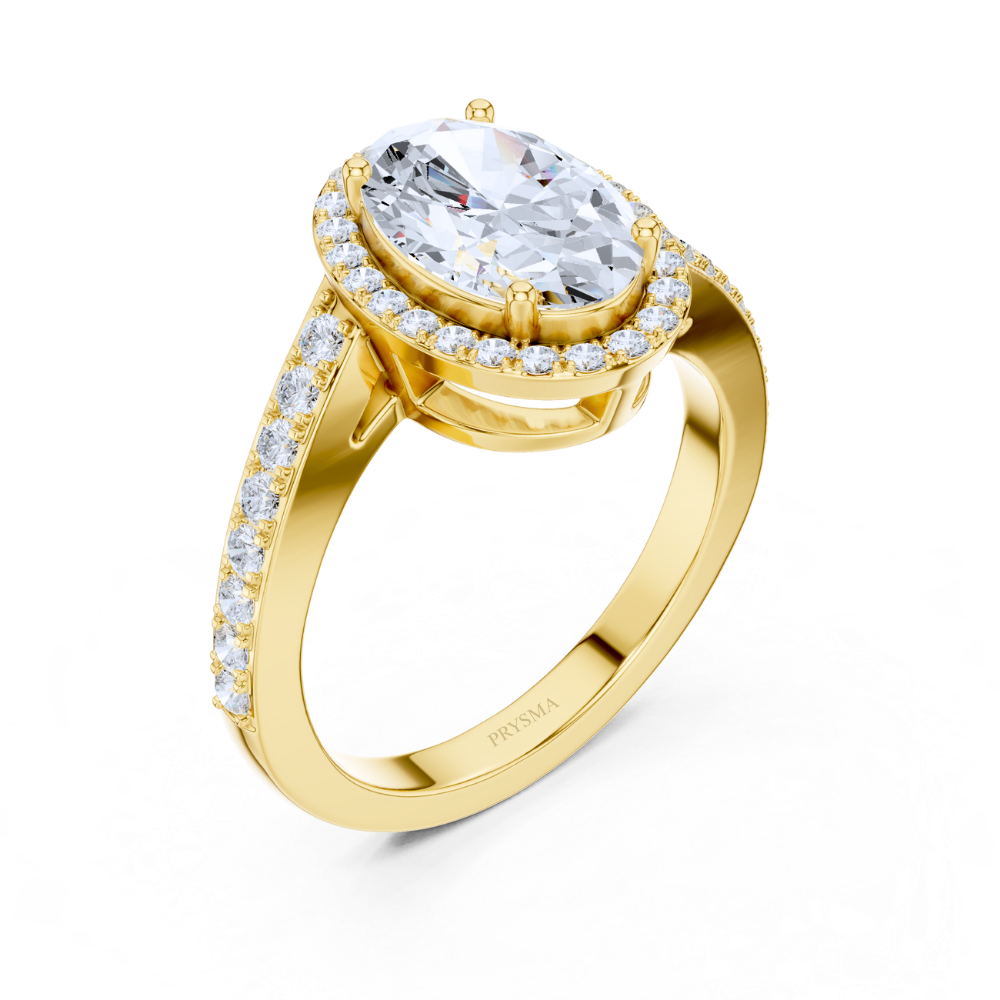 Radiance Oval Halo Diamond Ring