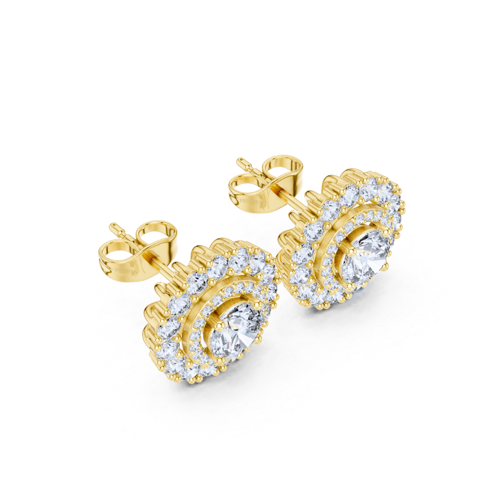 Eternal Halo Triple Diamond Studs