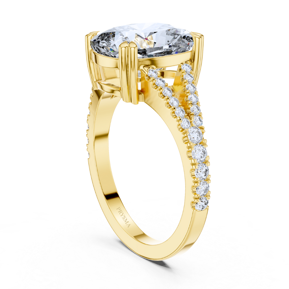 Celestia Split-Shank Cushion Ring