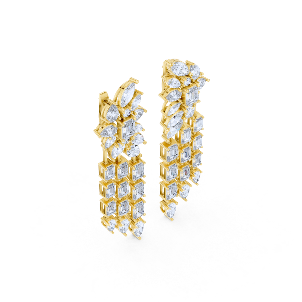 Radiant Cascade Floral Dangle Earrings