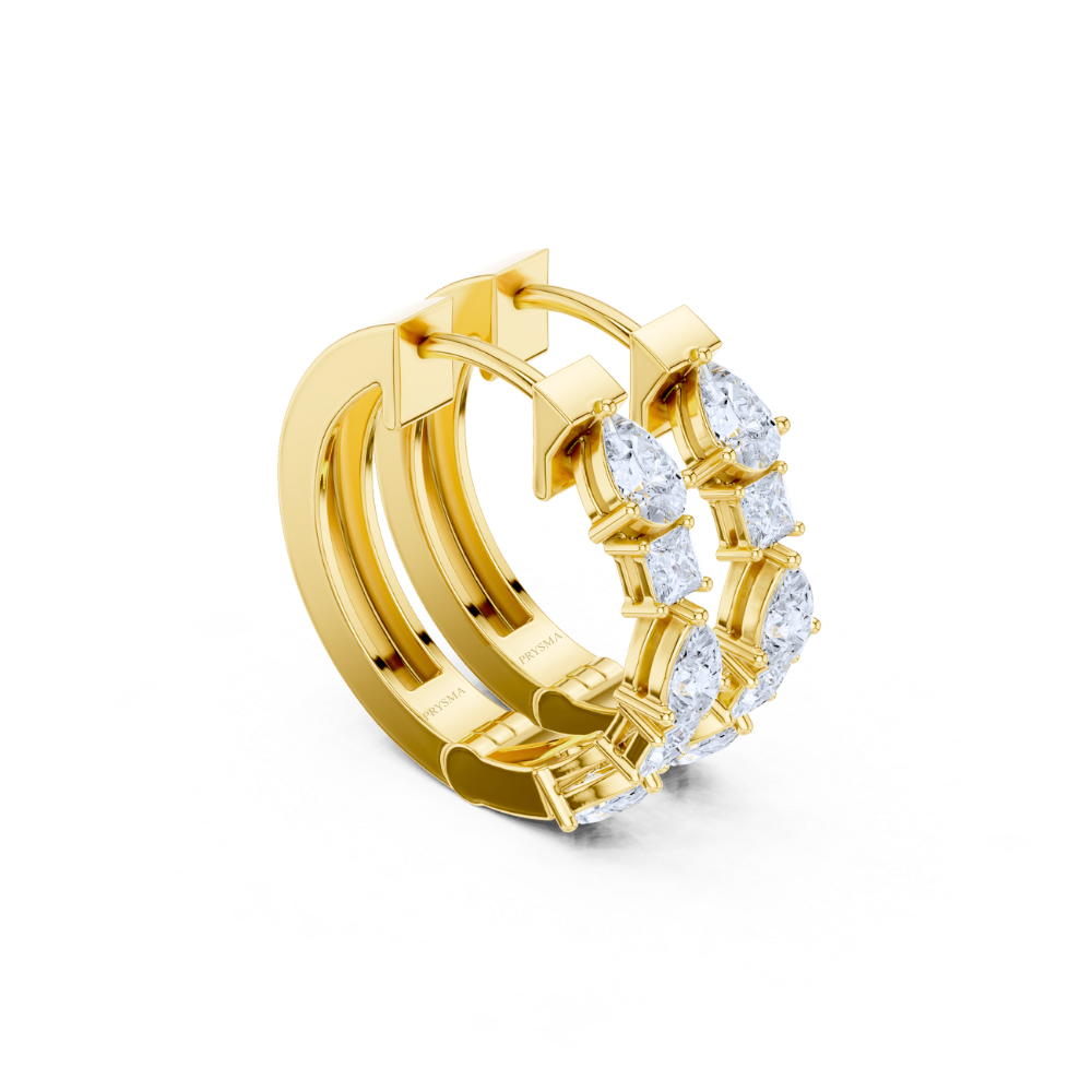 Radiant Harmony Diamond Hoop Earrings