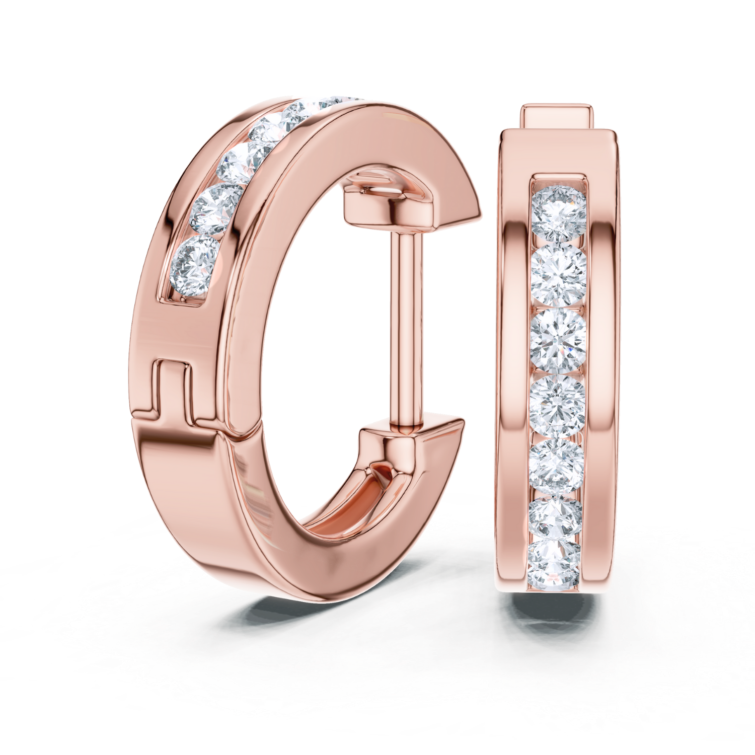 Channel-Set Diamond Hoop Earrings