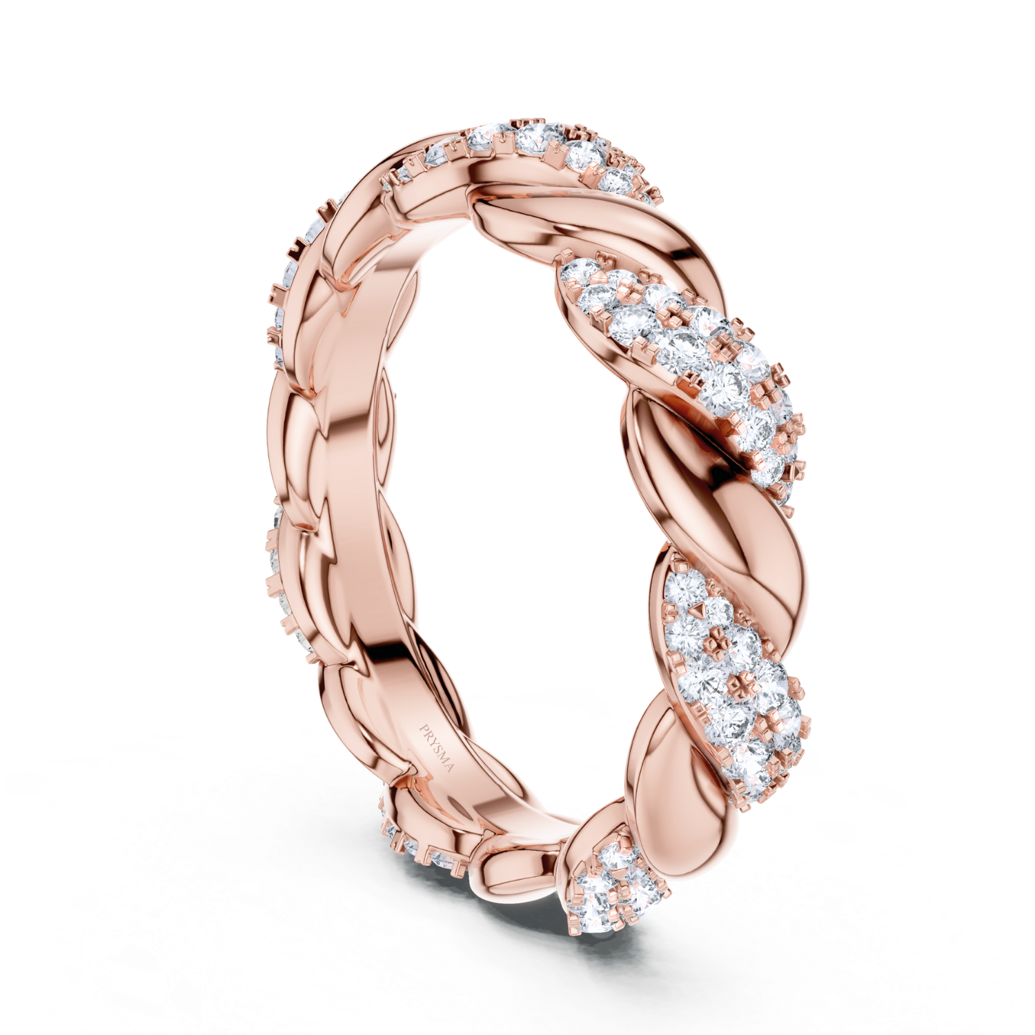Braided Diamond Eternity Band