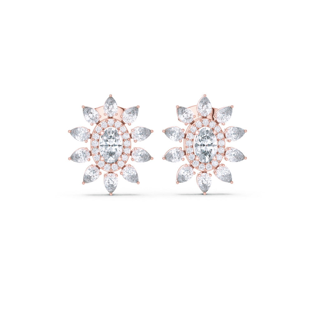 Radiant Sunburst Diamond Studs