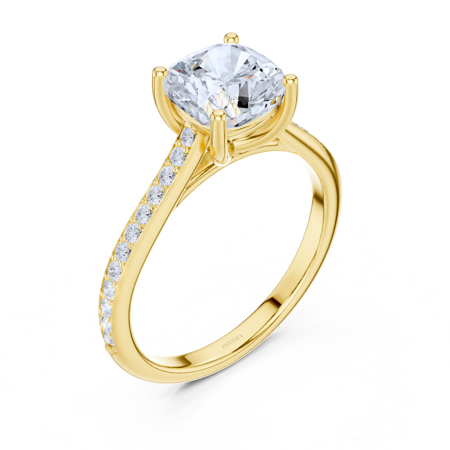 Graceful Elegance Cushion-Cut Solitaire Ring