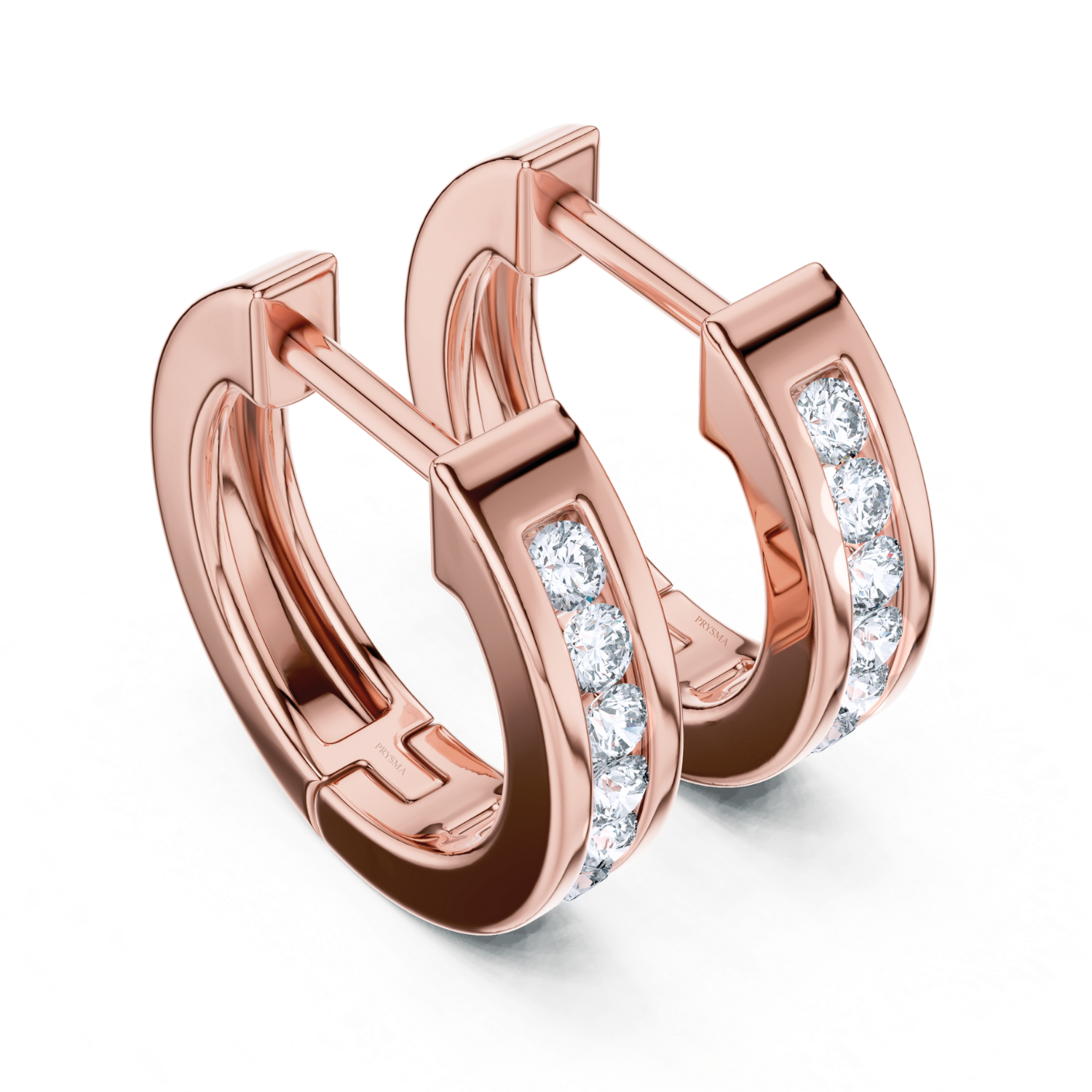 Channel-Set Diamond Hoop Earrings