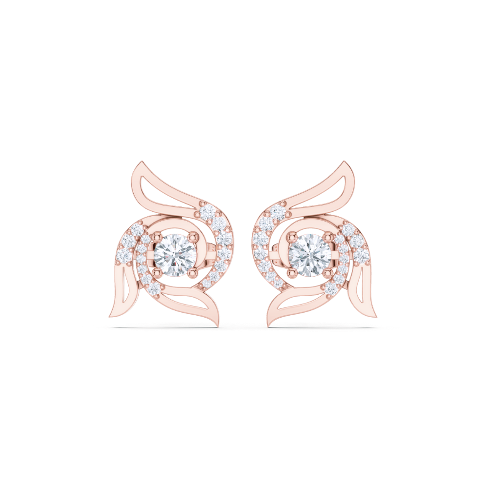 Enchanted Flame Diamond Stud Earrings