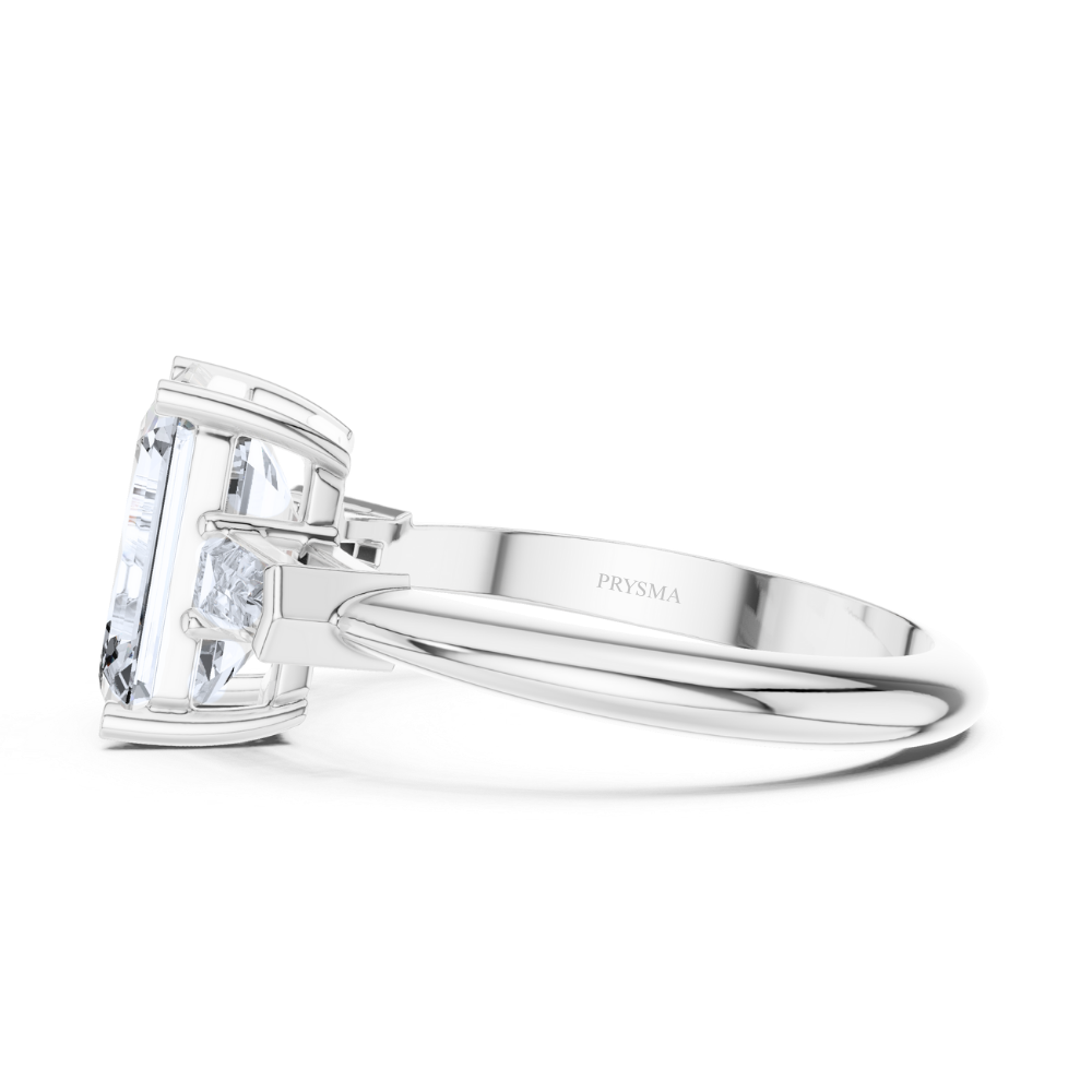 Regal Vision Emerald-Cut Three-Stone Ring