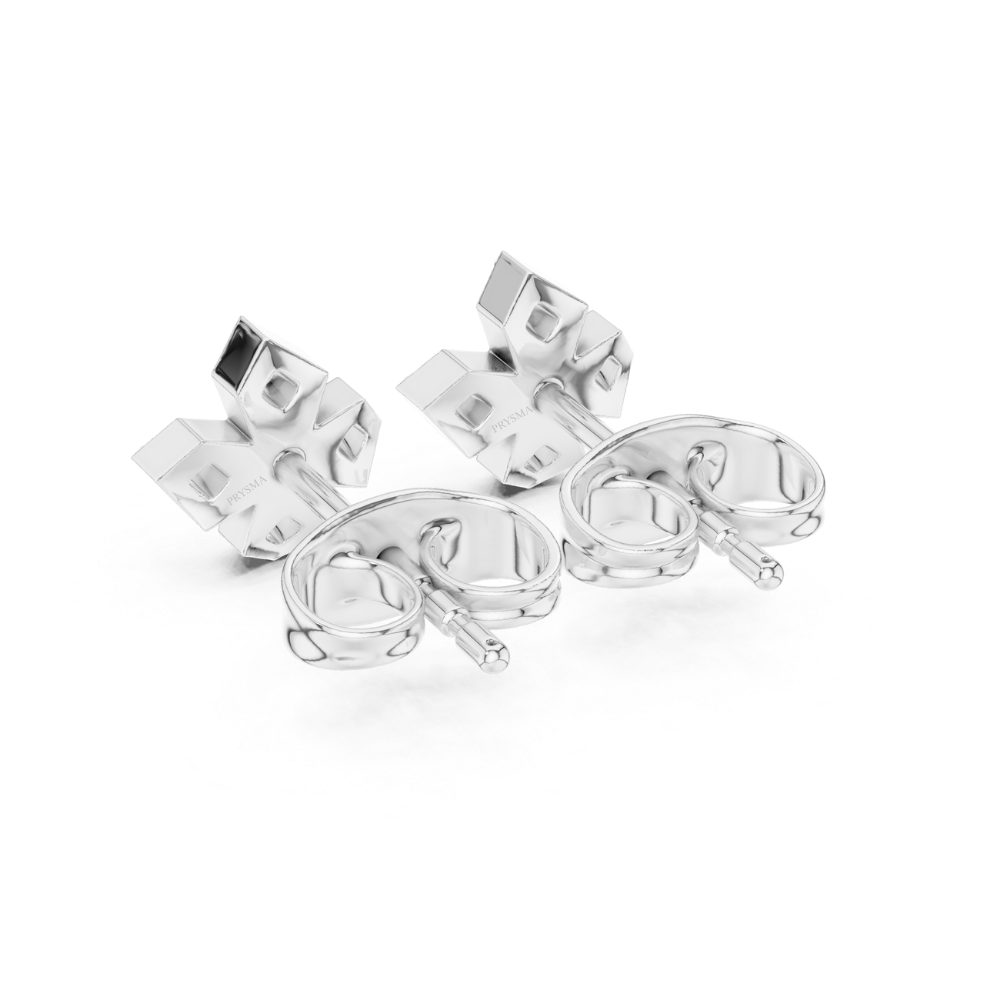 Radiant Cross Diamond Stud Earrings