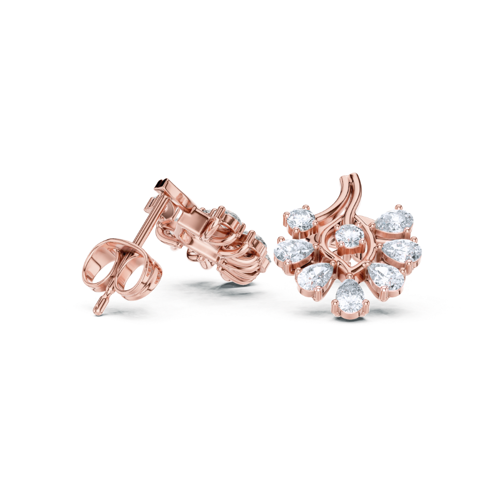 Radiant Bloom Fan Diamond Earrings