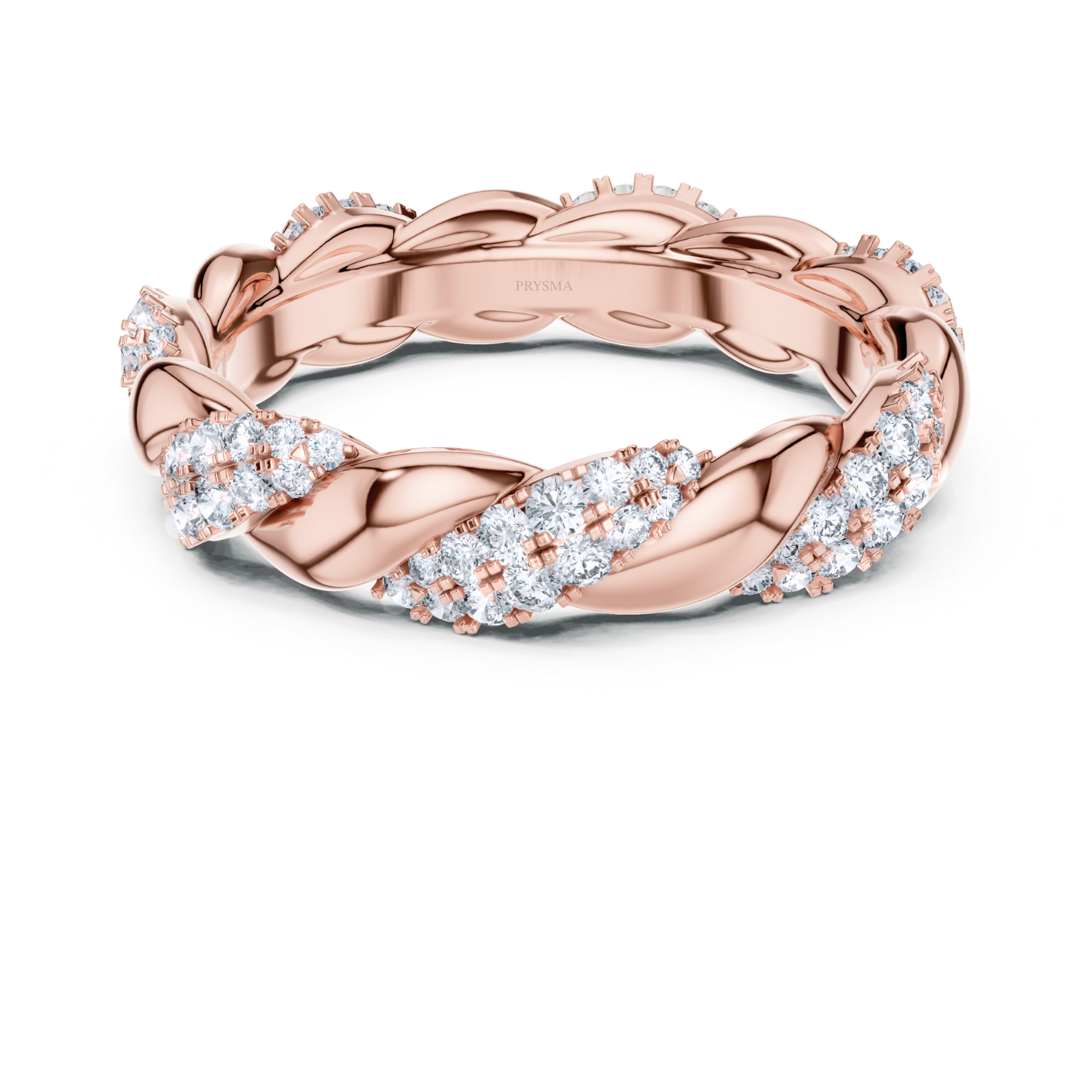 Braided Diamond Eternity Band