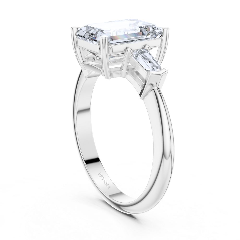 Regal Vision Emerald-Cut Three-Stone Ring
