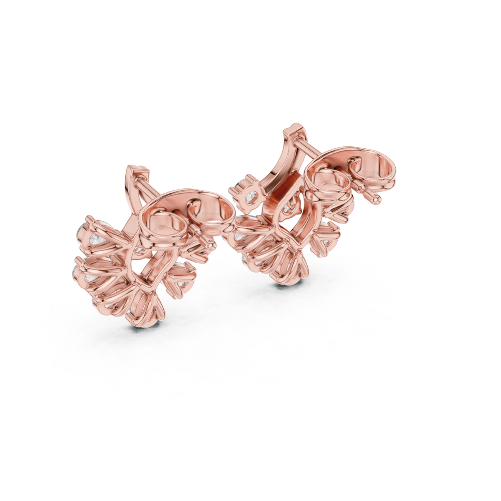 Radiant Bloom Fan Diamond Earrings