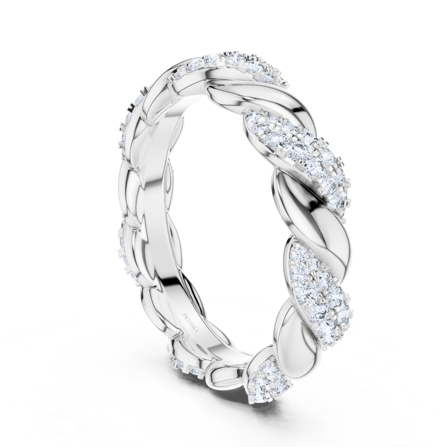 Braided Diamond Eternity Band