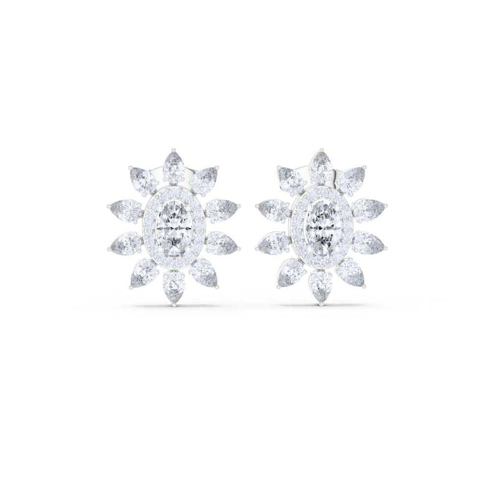 Radiant Sunburst Diamond Studs