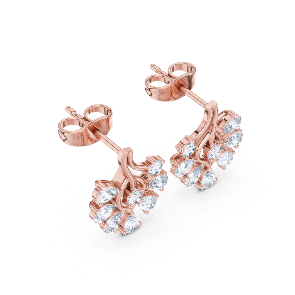 Radiant Bloom Fan Diamond Earrings
