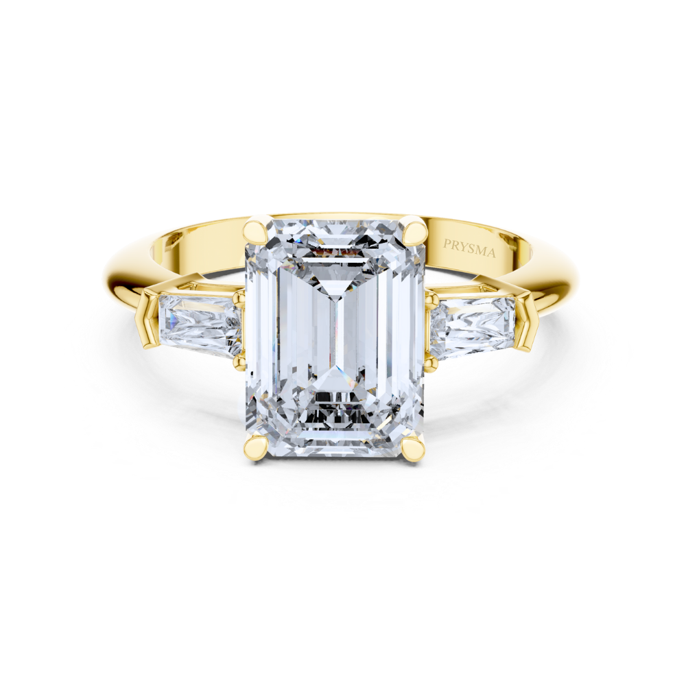 Regal Vision Emerald-Cut Three-Stone Ring