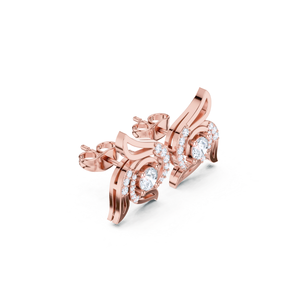 Enchanted Flame Diamond Stud Earrings