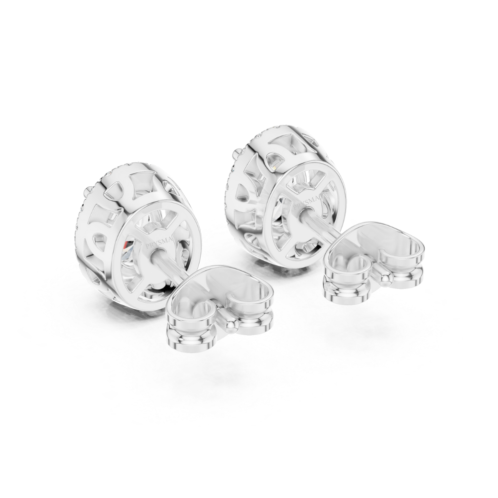 Oval Halo Stud Earrings