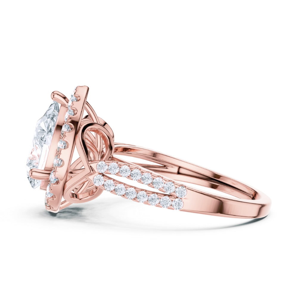 Regal Teardrop Halo Ring