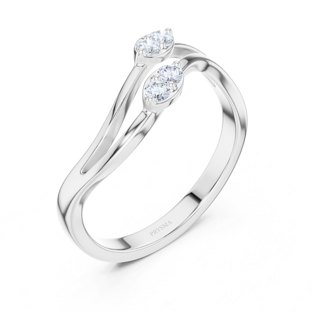 Twin Glimmer Bypass Ring