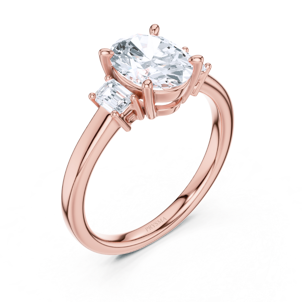 Oval Elegance Three-Stone Ring