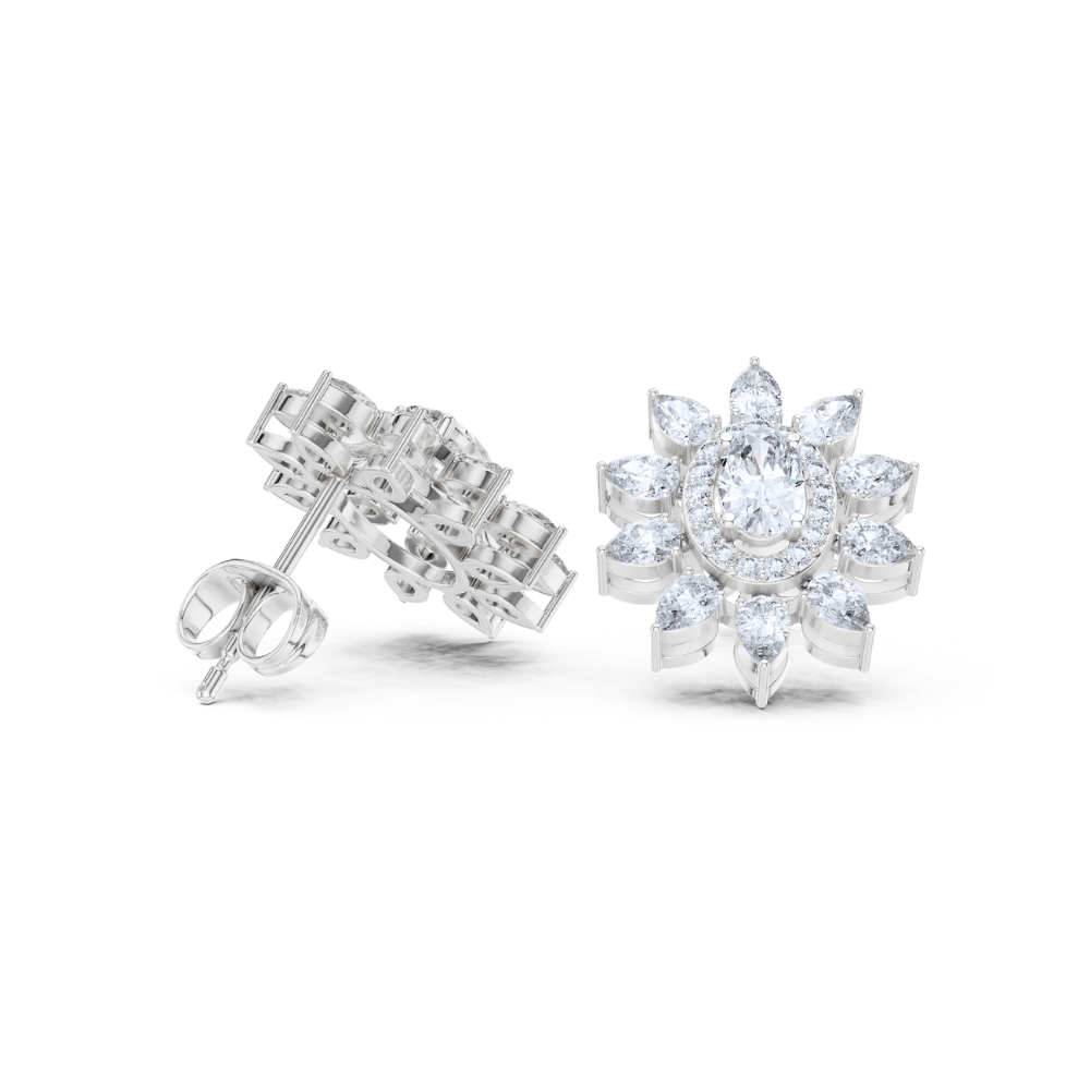 Radiant Sunburst Diamond Studs