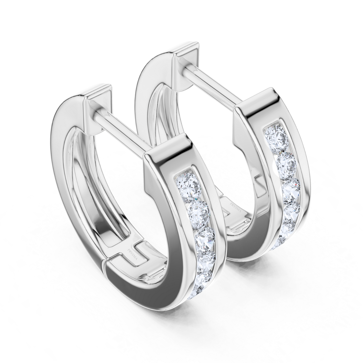 Channel-Set Diamond Hoop Earrings