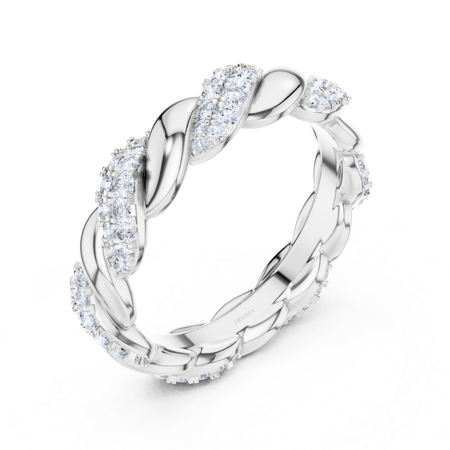 Braided Diamond Eternity Band