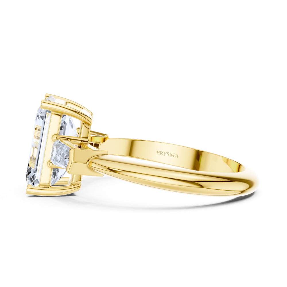 Regal Vision Emerald-Cut Three-Stone Ring