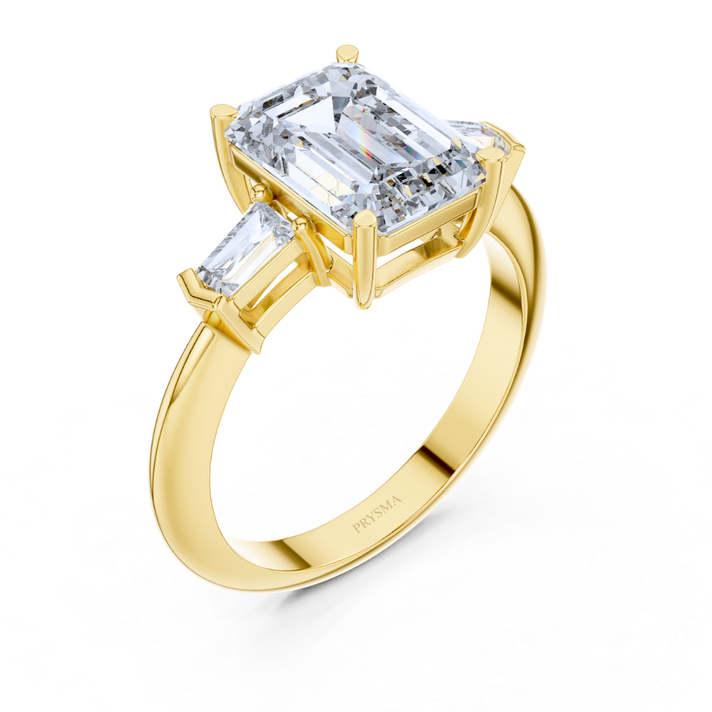 Regal Vision Emerald-Cut Three-Stone Ring