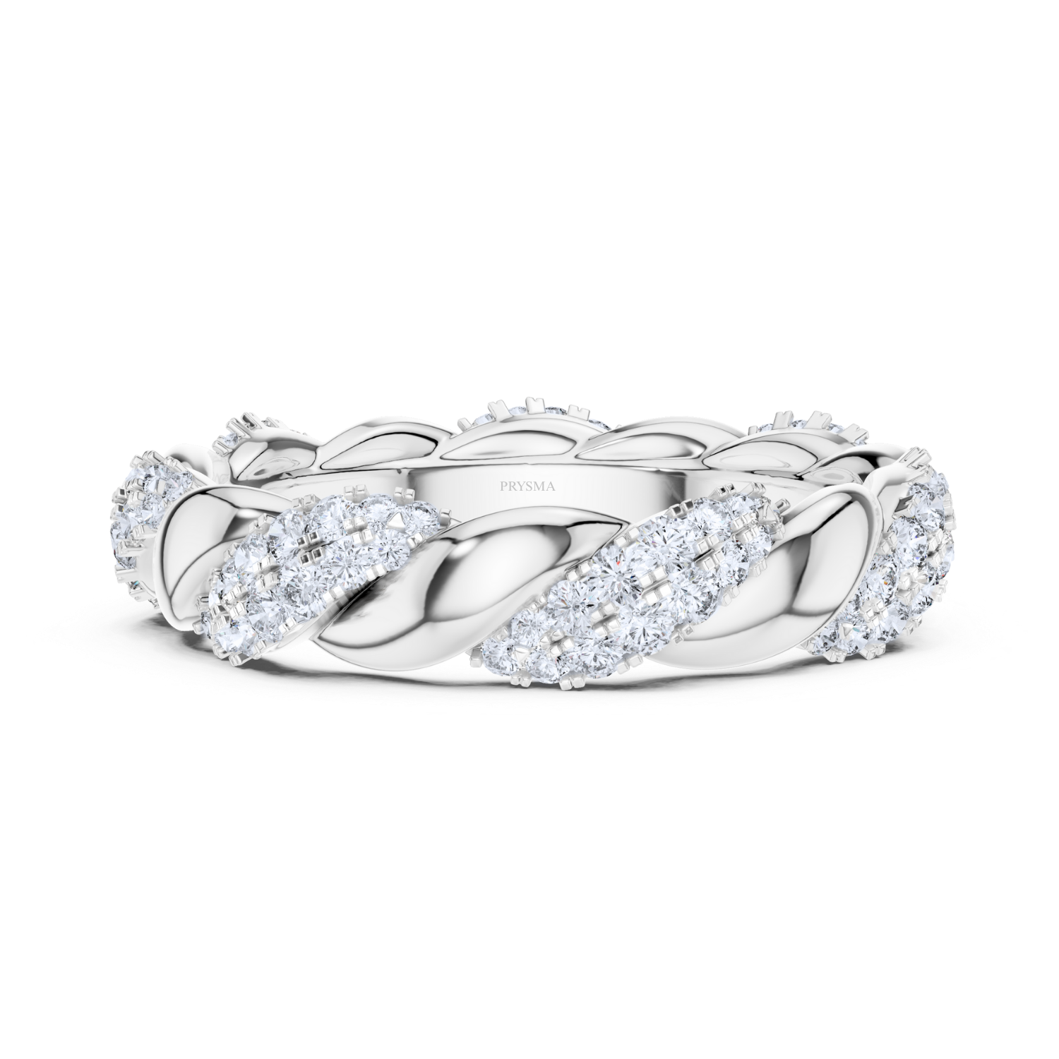 Braided Diamond Eternity Band