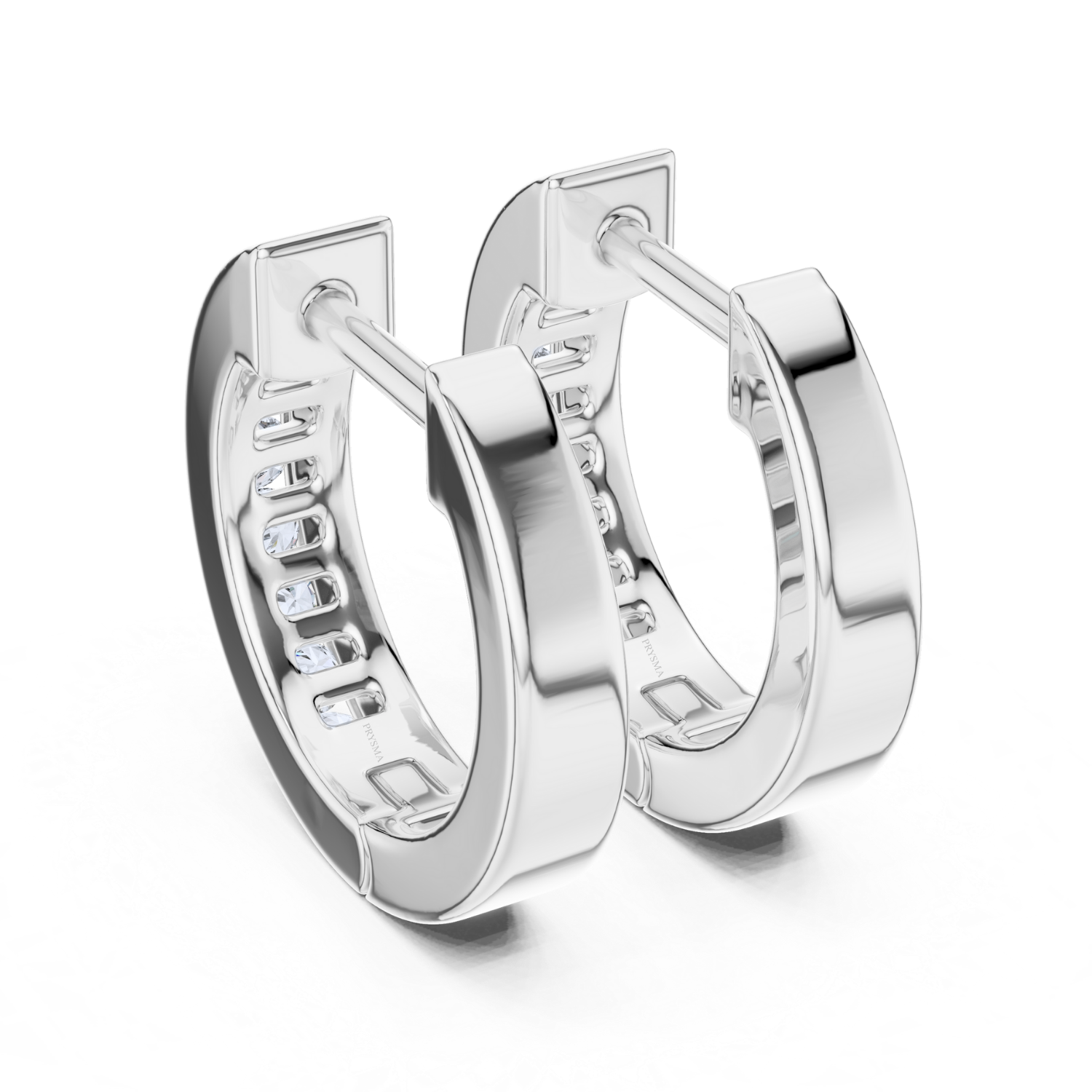 Channel-Set Diamond Hoop Earrings