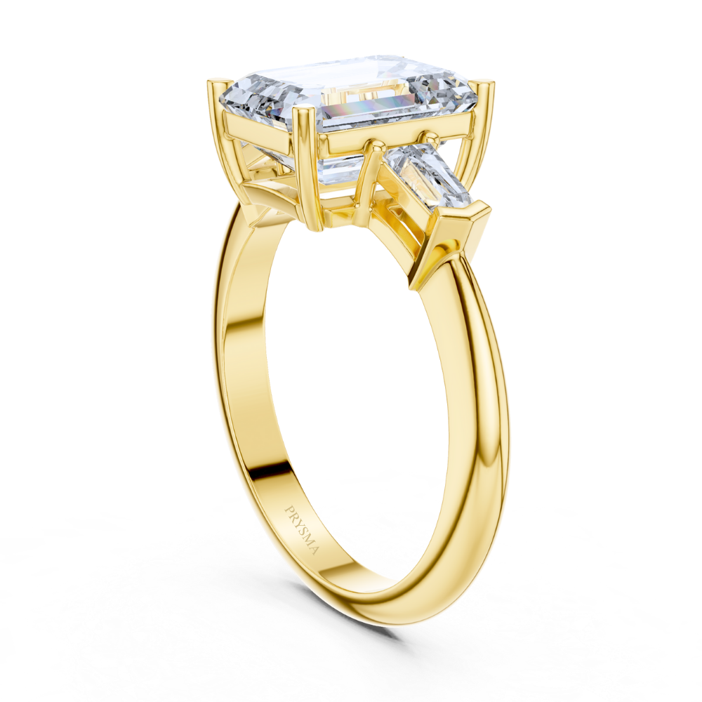 Regal Vision Emerald-Cut Three-Stone Ring