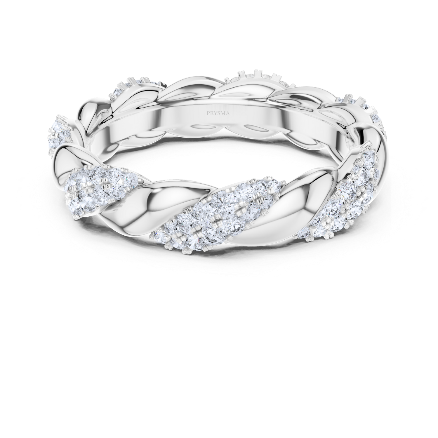 Braided Diamond Eternity Band