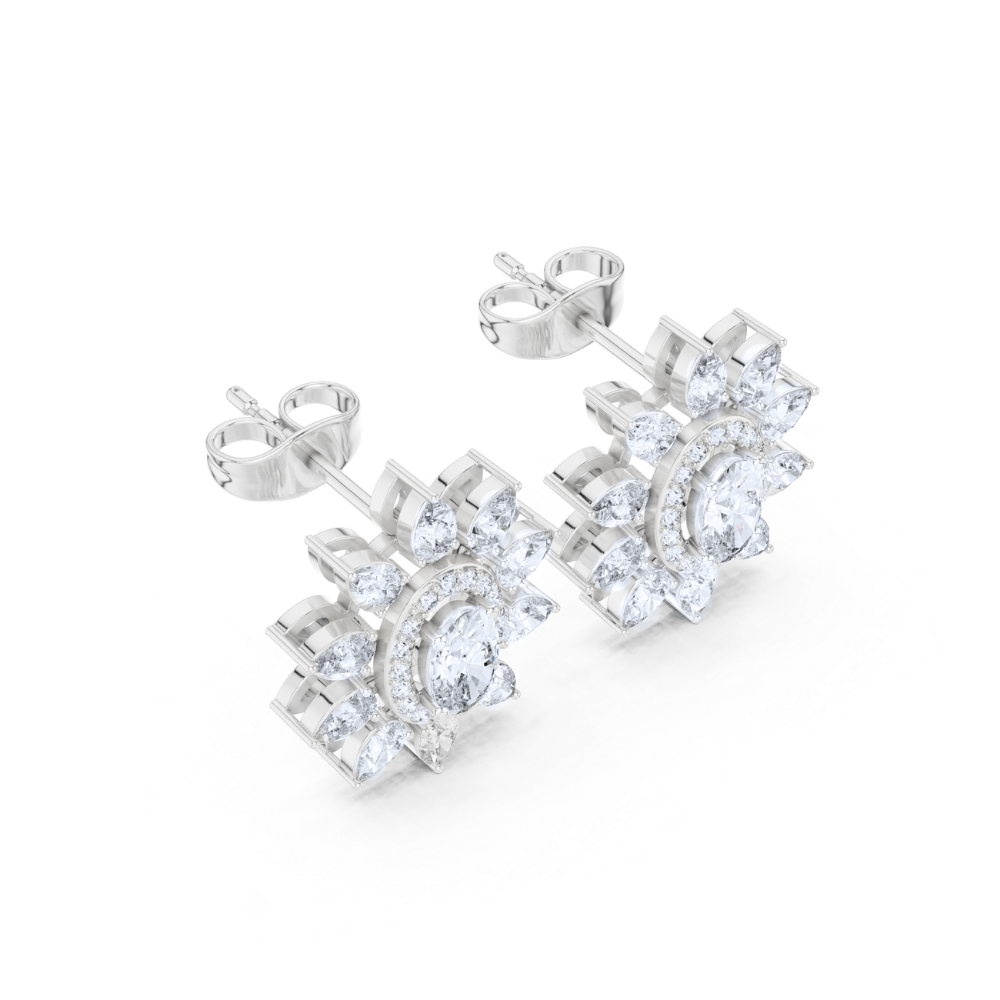 Radiant Sunburst Diamond Studs