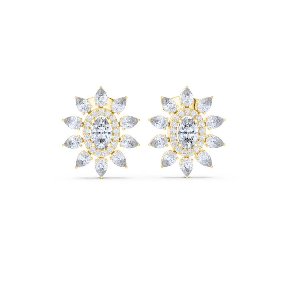 Radiant Sunburst Diamond Studs