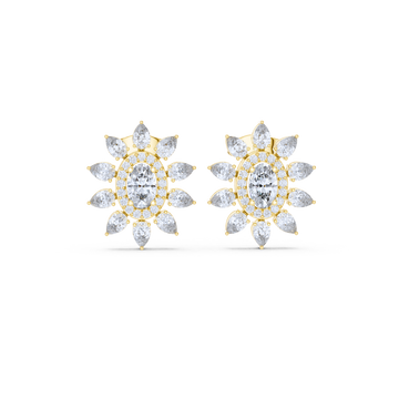 Radiant Sunburst Diamond Studs