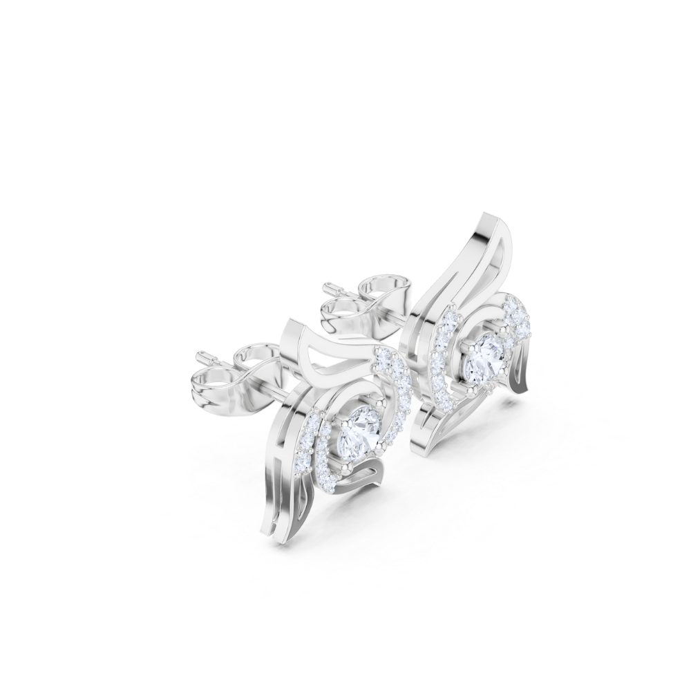 Enchanted Flame Diamond Stud Earrings