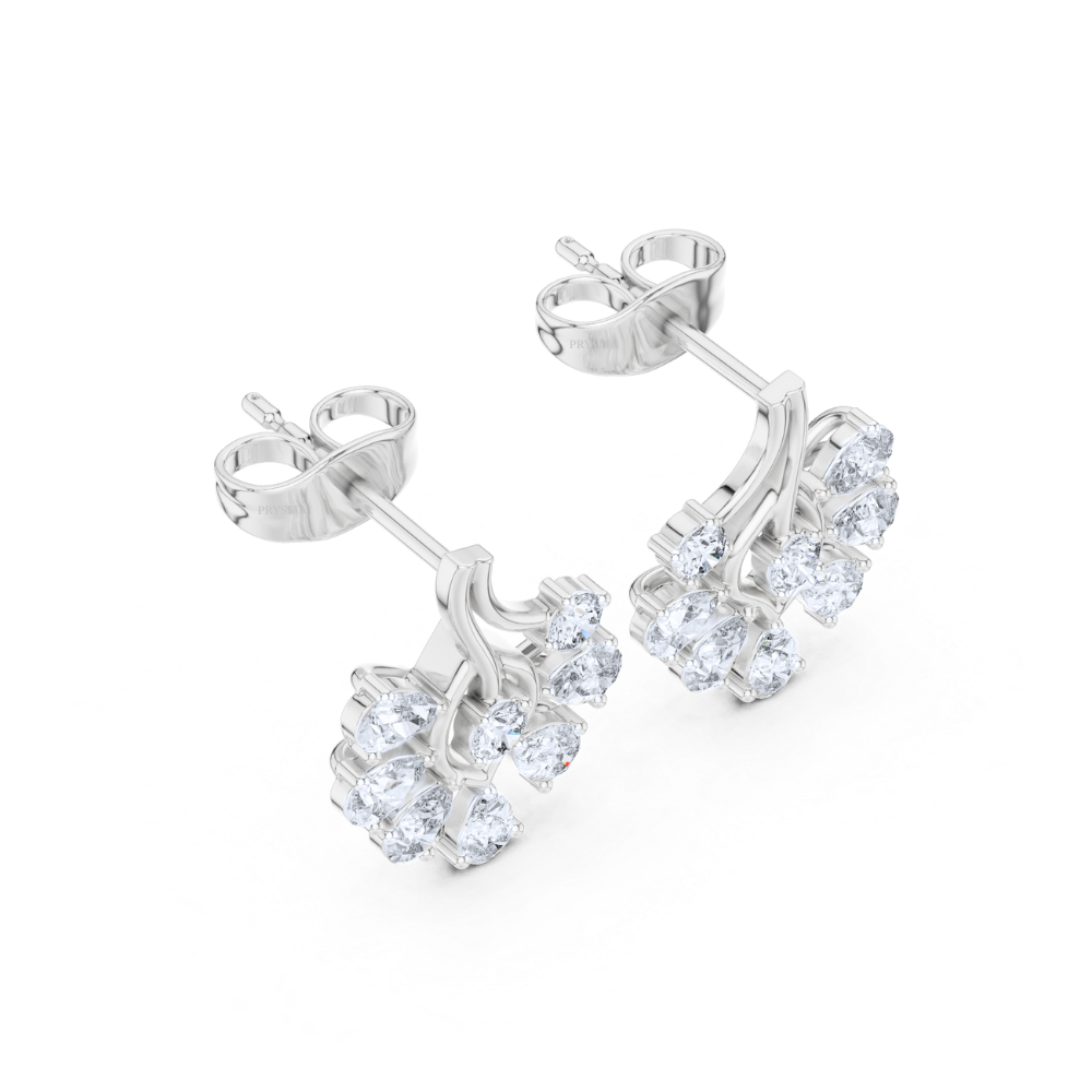 Radiant Bloom Fan Diamond Earrings