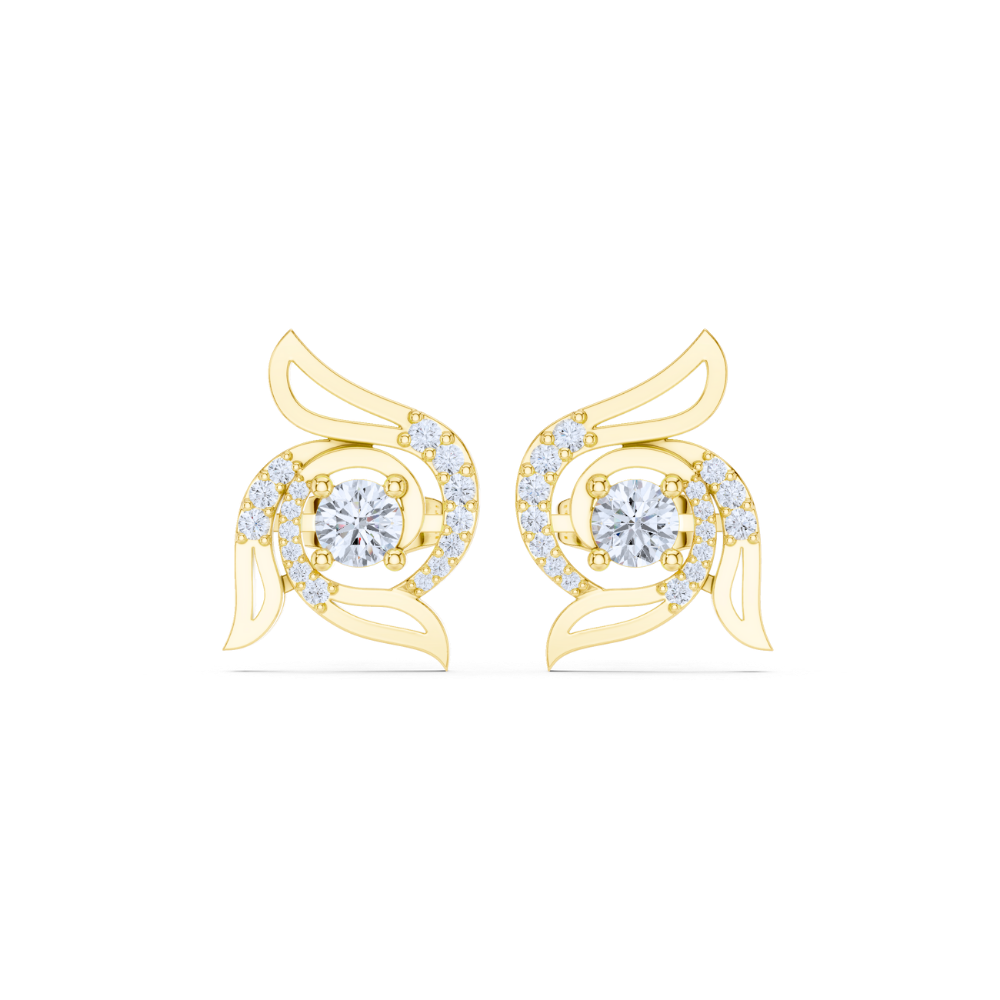 Enchanted Flame Diamond Stud Earrings