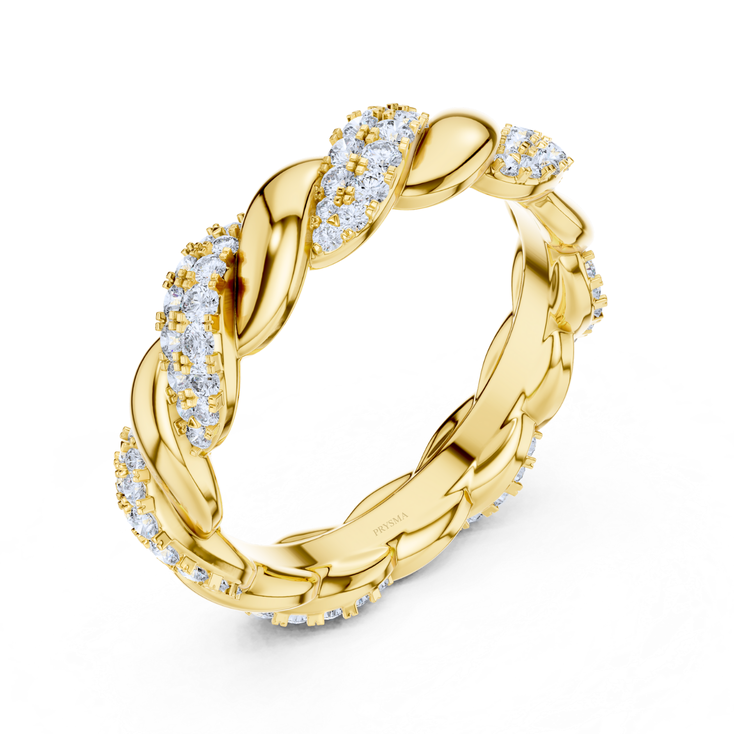 Braided Diamond Eternity Band