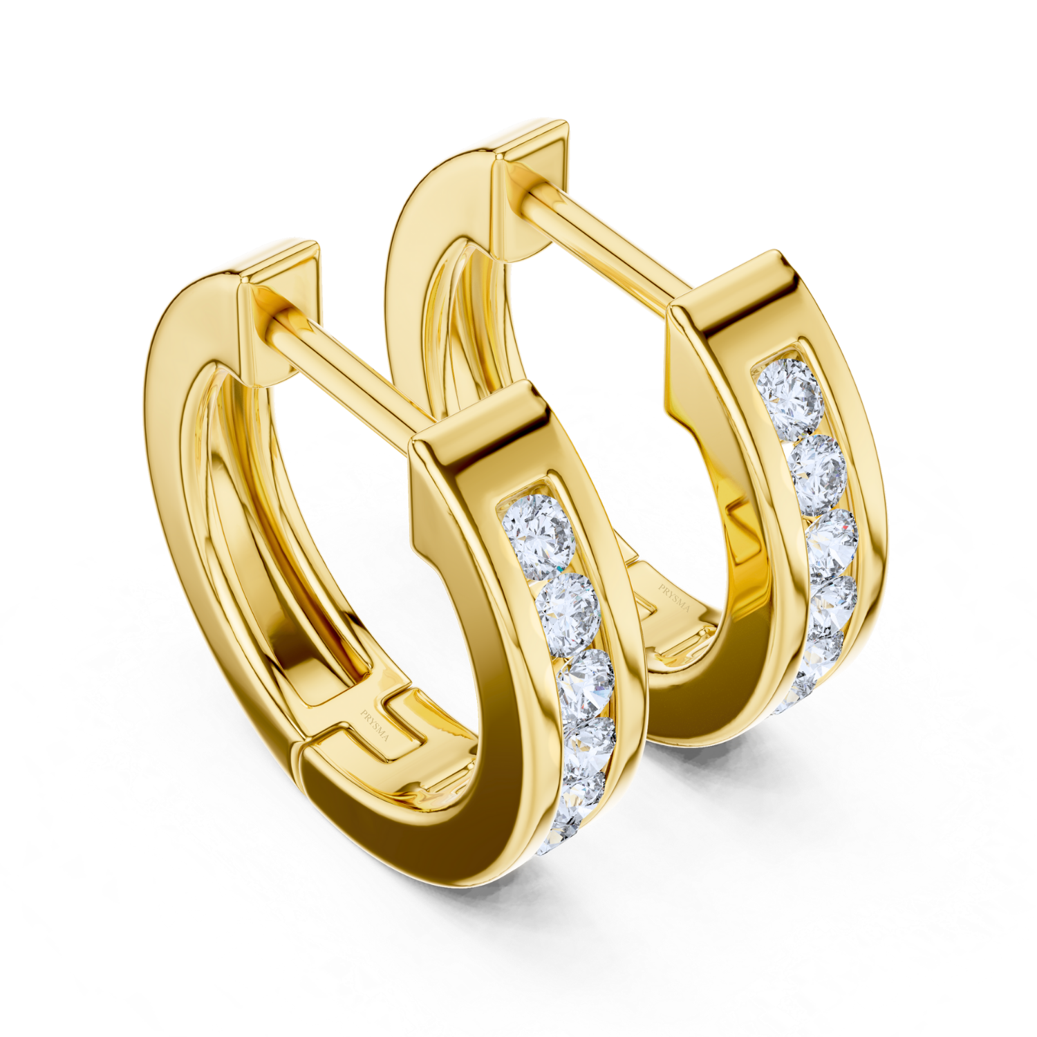 Channel-Set Diamond Hoop Earrings