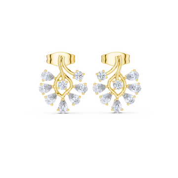 Radiant Bloom Fan Diamond Earrings