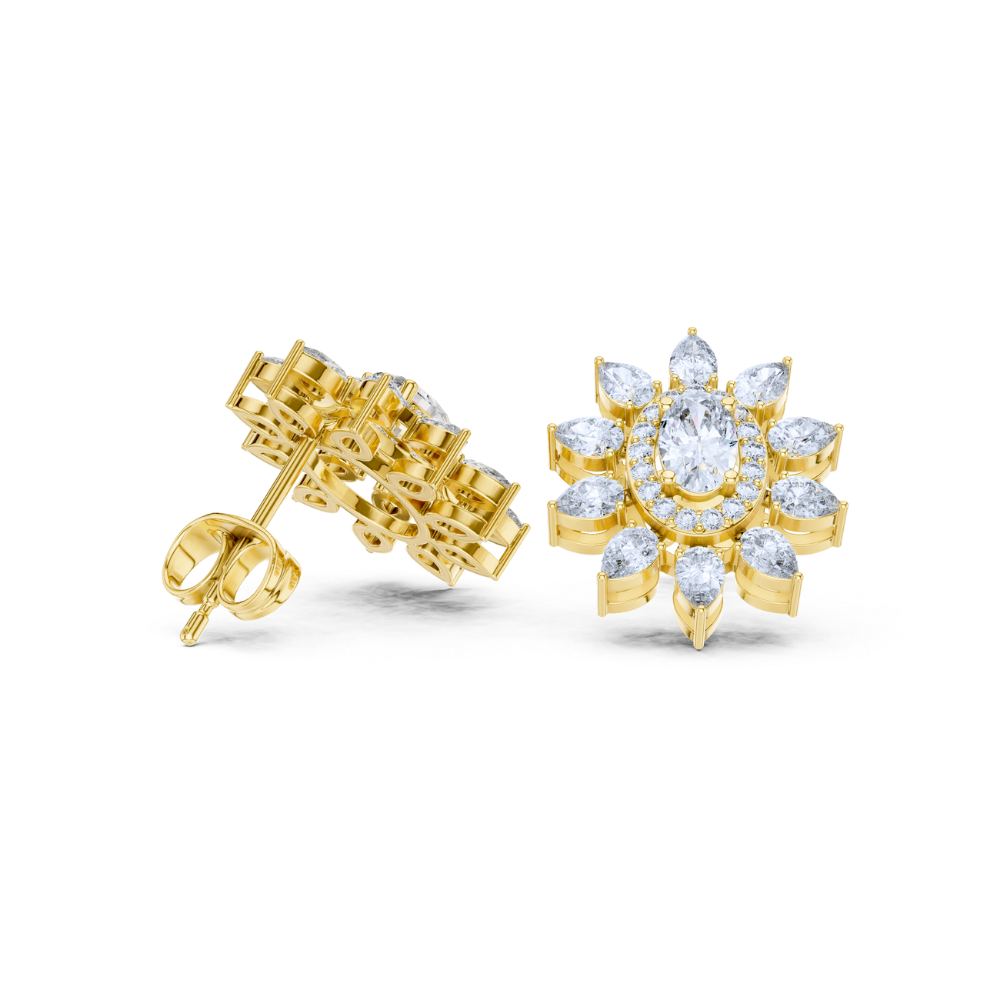 Radiant Sunburst Diamond Studs