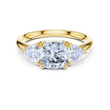 Round Center Stone 14 Prong Trillion Diamond