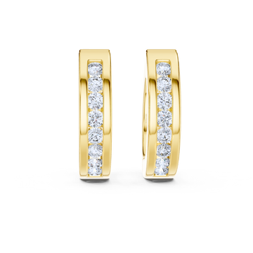 Channel-Set Diamond Hoop Earrings