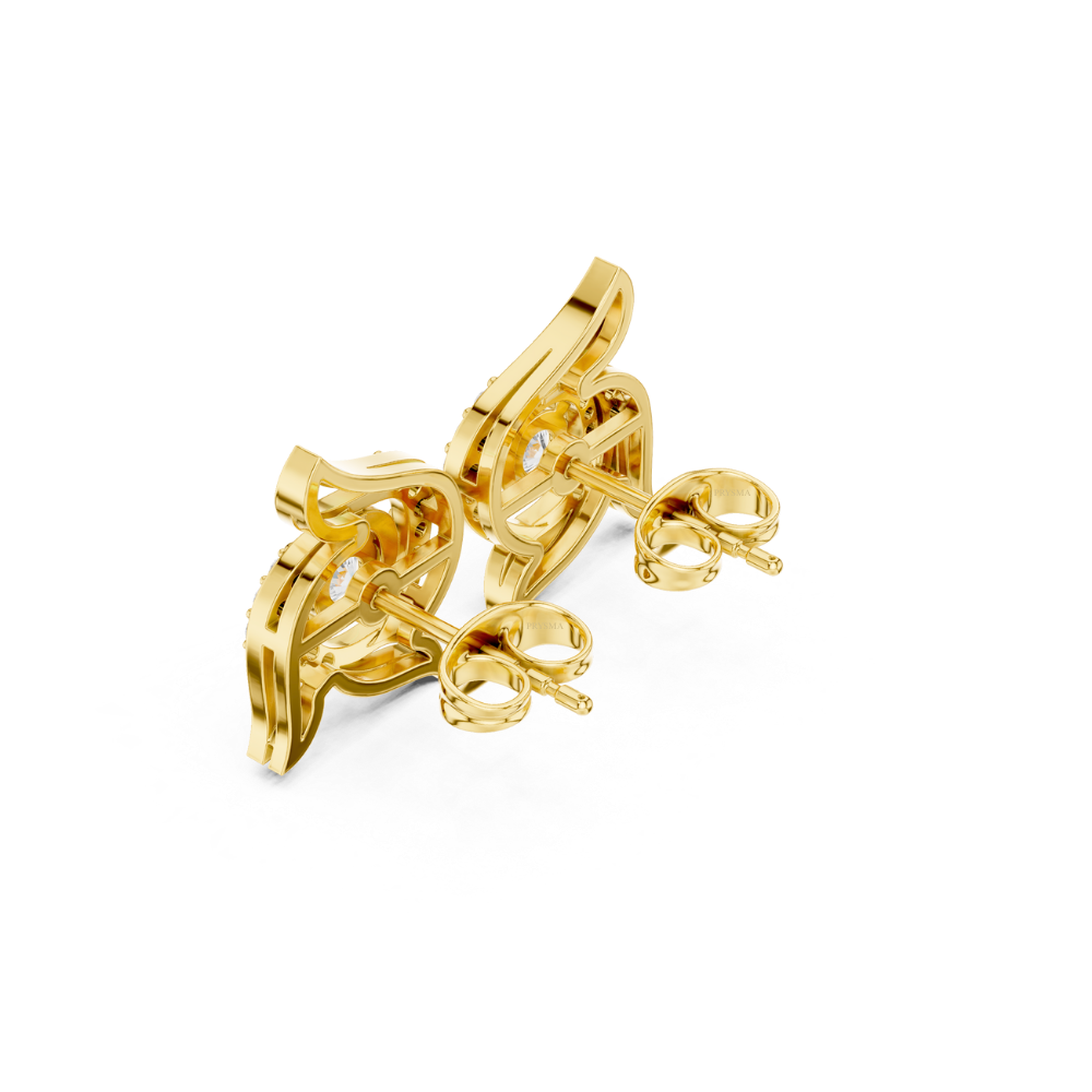 Enchanted Flame Diamond Stud Earrings