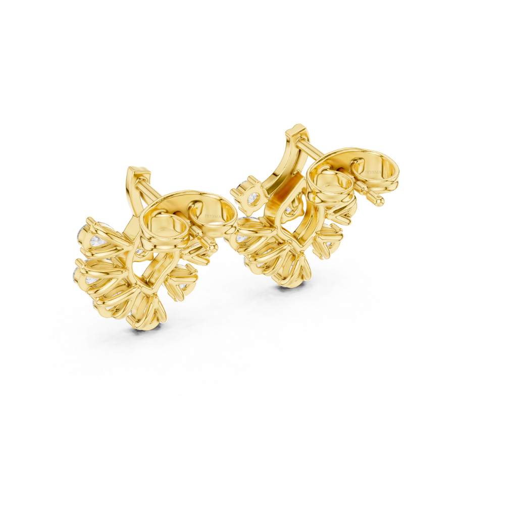 Radiant Bloom Fan Diamond Earrings