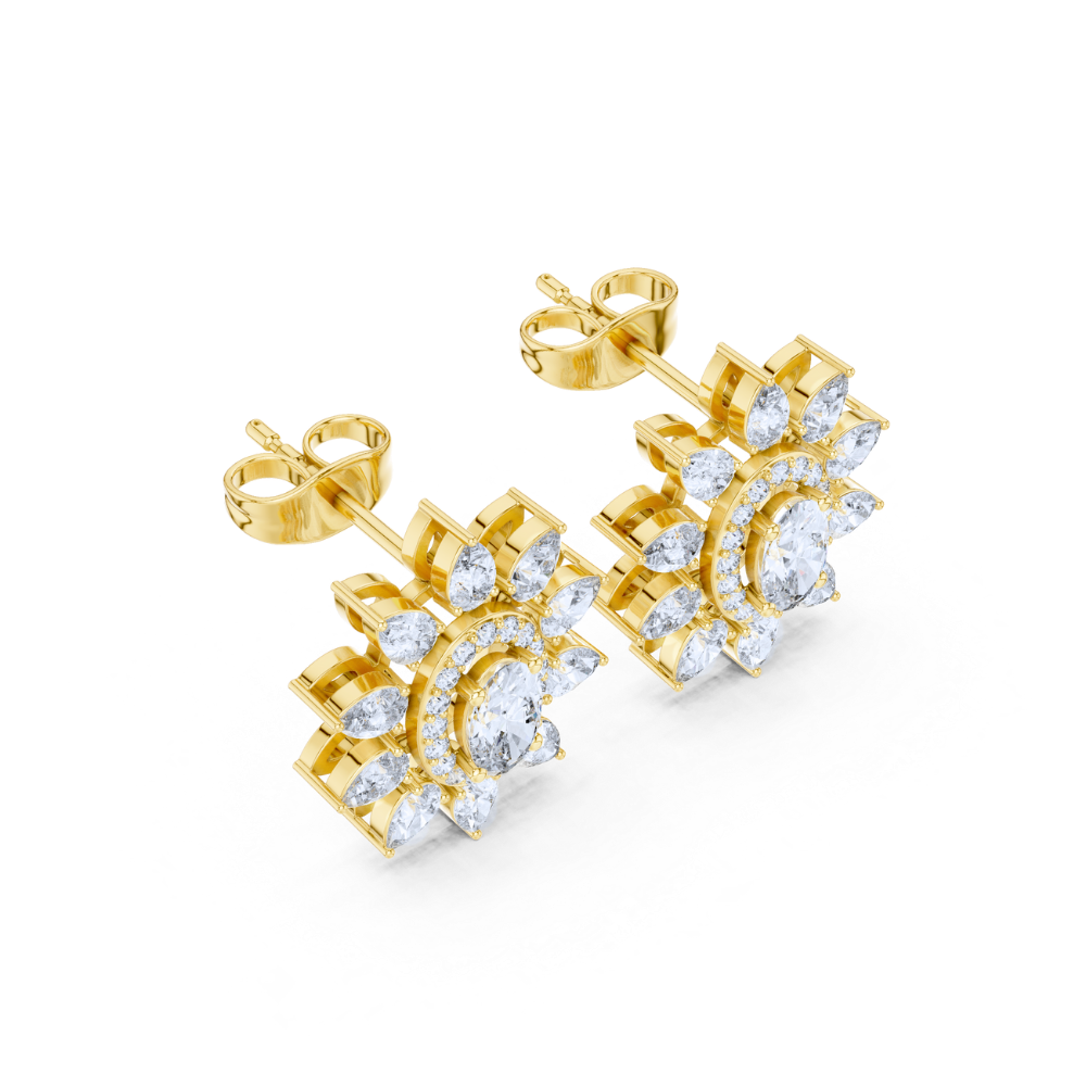 Radiant Sunburst Diamond Studs